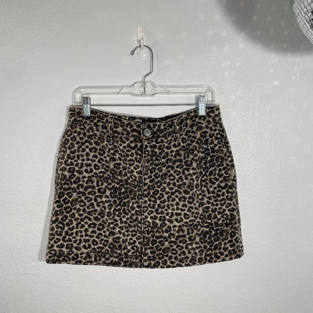 BDG Cheetah Denim Skirt, Size M